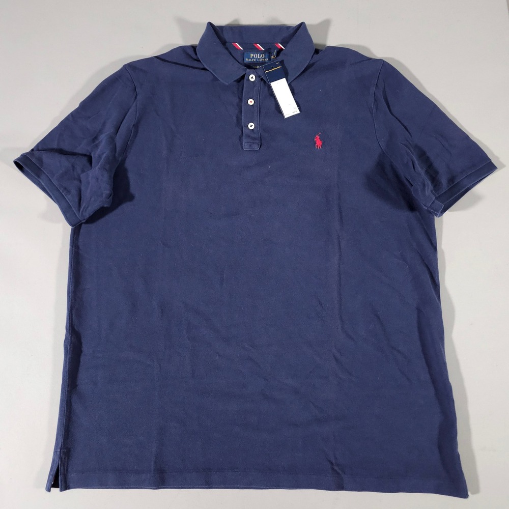 Polo Ralph Lauren Polo Shirt Men XL Navy Blue Classic Fit Short Sleeve Pony Logo